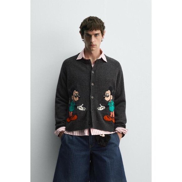 ZARA MICKEY MOUSE WOOL CARDIGAN HARRY LAMBERT FOR ZARA X DISNEY - Picture 3 of 8